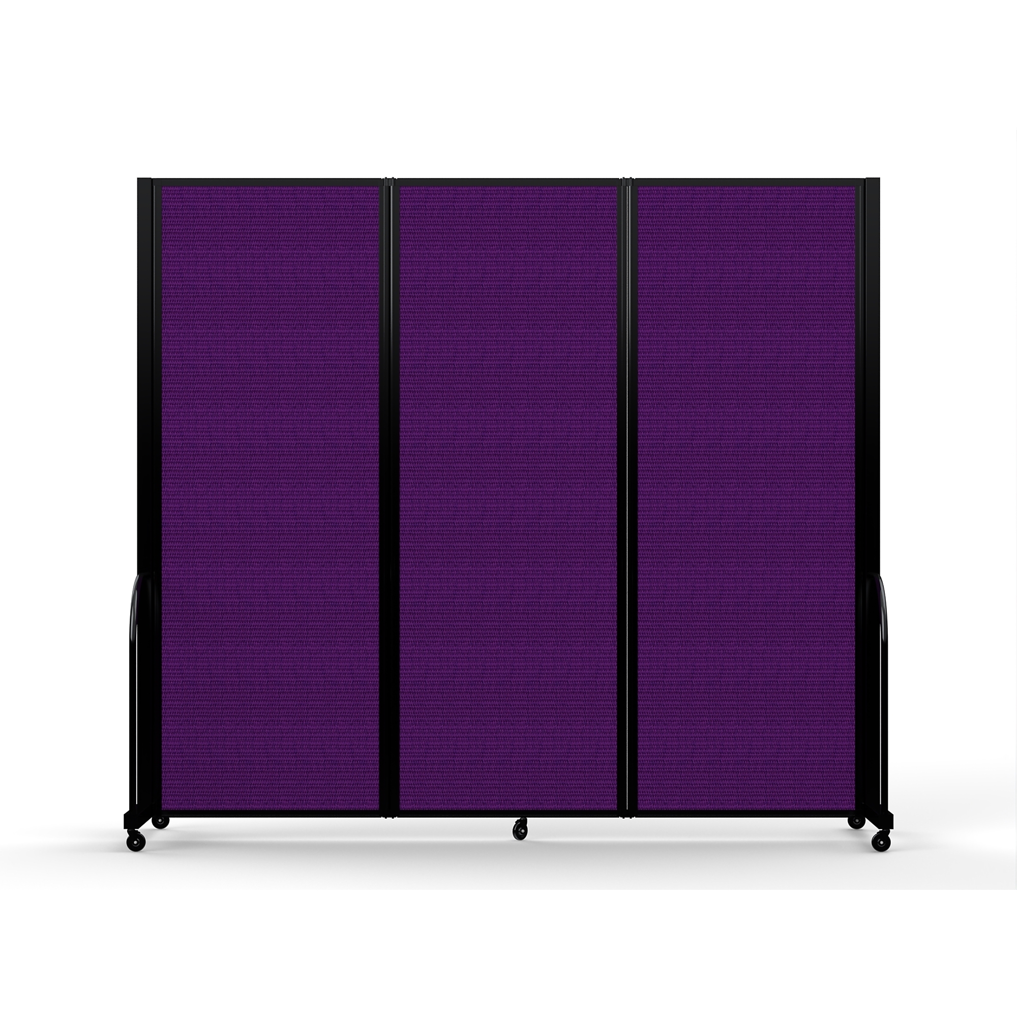Screenflex Full Motion Divider — 7ft. 6in. x 8ft. 7in., Black Frame, Purple, Model# FSH-763-B-DP